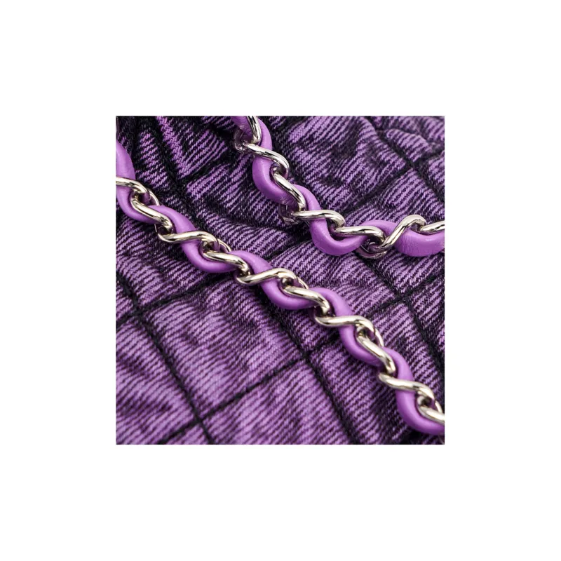 CHANEL Denim Fanny Pack Women's Purple-4