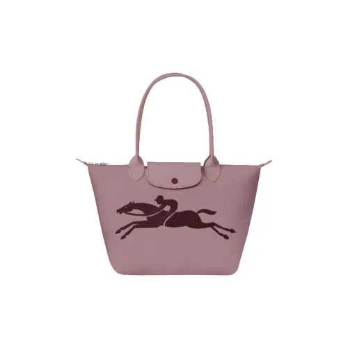 LONGCHAMP Cow Leather Trim Shopping Bag Handbag Shoulder Bag Women's Pink