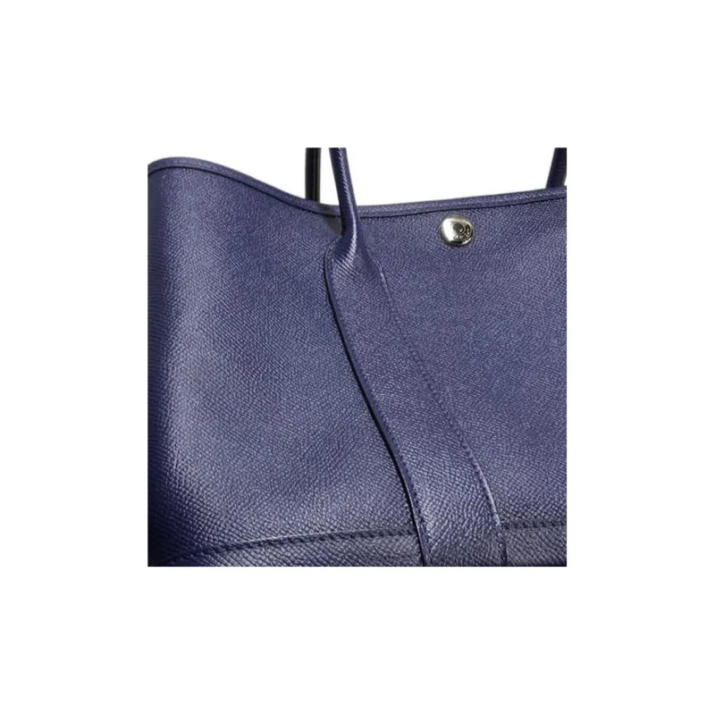 HERMES Garden Party Negonda Calfskin Handbag Women's 2Z Bleu Nuit Midnight Blue-2