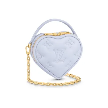 LOUIS VUITTON Cow Leather Heart Shaped Crossbody One Shoulder Handbag Women's Light Purple