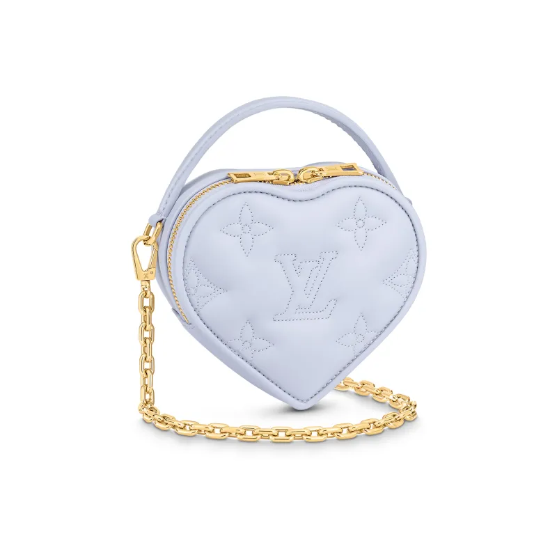 LOUIS VUITTON Cow Leather Heart Shaped Crossbody One Shoulder Handbag Women's Light Purple-0