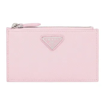 PRADA Saffiano Leather Card Holder Women's Pink