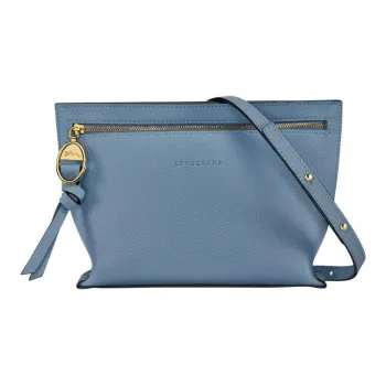 LONGCHAMP Mailbo Grain Cow Leather Shoulder Bag, Crossbody Bag Women's Dark Gray