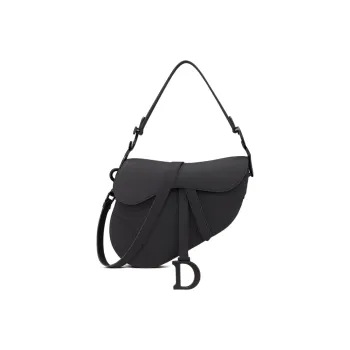 DIOR Saddle Matte Calfskin Saddle Bag Shoulder Bag Crossbody Bag Handbag Regular Women's Black