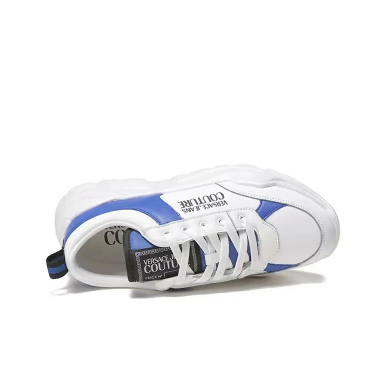 VERSACE JEANS Versace Low Top Sports Casual Shoes Men's White Blue-4