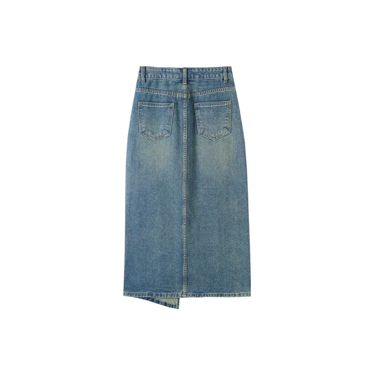 MITUAN Denim Short Skirts Women's Vintage Blue-1
