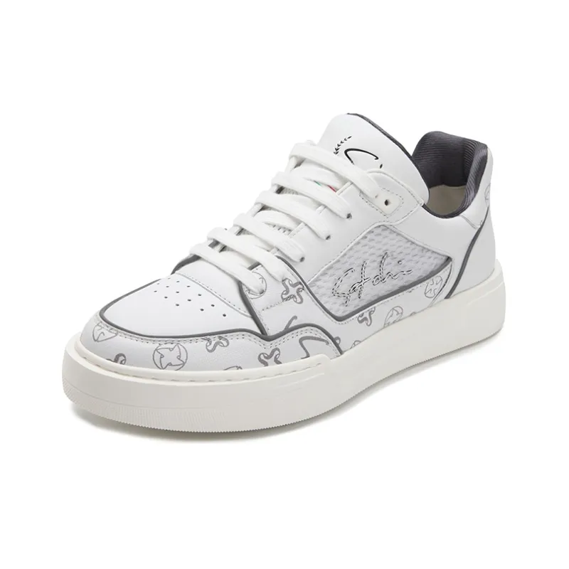 Satchi Low Top Stylish Skateboarding Shoes Men's White-1