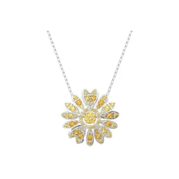 Swarovski Eternal Flower Rhodium Plated Necklaces Women's