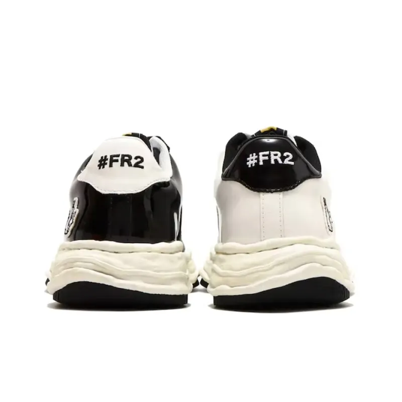 #FR2 X Atmos X MIHARA YASUHIRO Wayne Low Leather Black White-4