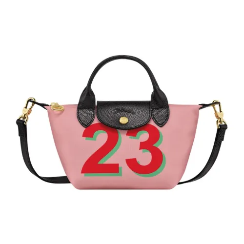 LONGCHAMP Cow Leather Trim Shoulder Bag Crossbody Bag Handbag Mini Women's Pink