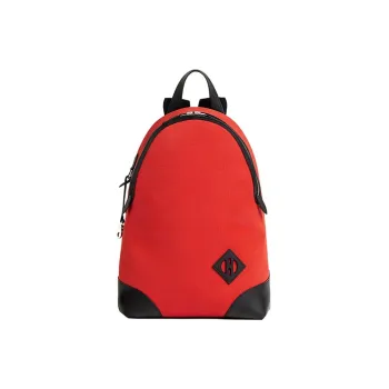 HERMES Bivouac Canvas With Swift Leather Backpack Men's Orange Red/Black