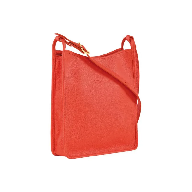 LONGCHAMP Le Foulonné Cow Leather Shoulder Bag Crossbody Bag Large Size Women's Orange-2