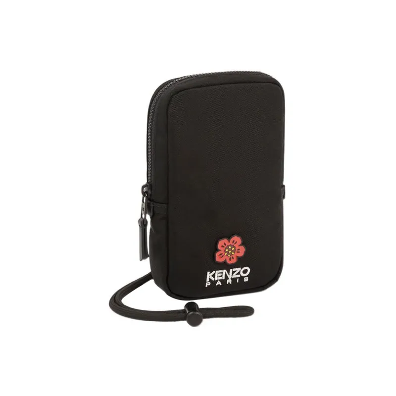 KENZO Nylon One Shoulder Crossbody Cell Phone Pouch Men's Black-1