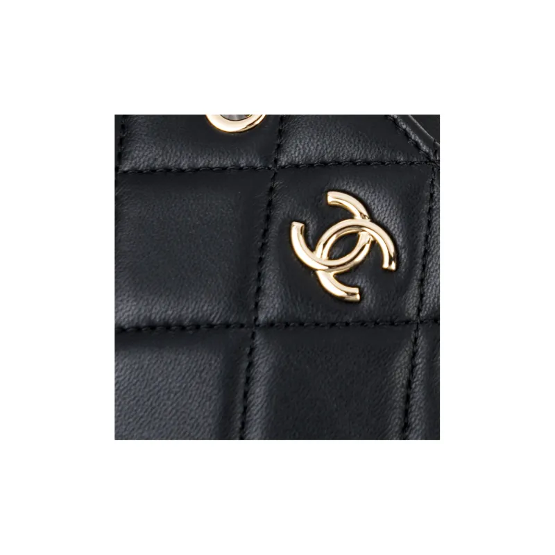 CHANEL Lambskin Clutch, Coin Purse, Shoulder Bag, Crossbody Bag Mini Women's Black-4