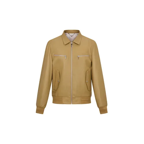 RARE Leather Jackets Men Ginger Yellow