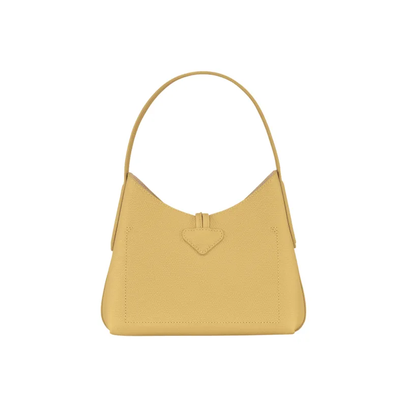 LONGCHAMP Roseau Cow Leather Shoulder Bag, Handbag, Shoulder Bag Women's Pink Yellow-1