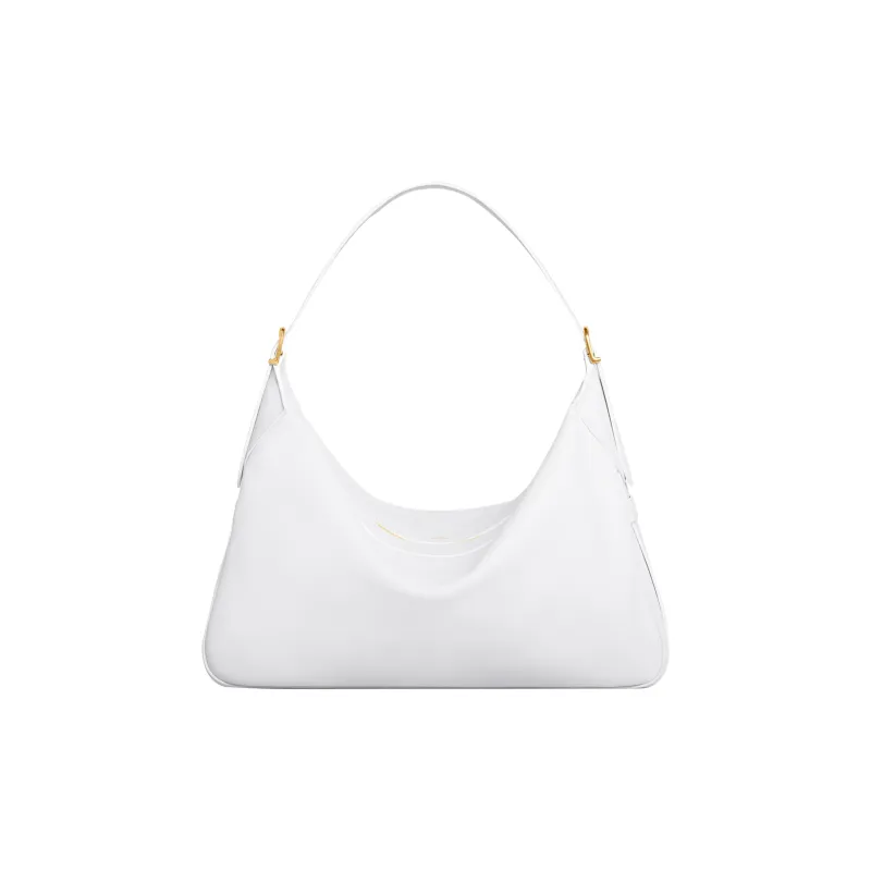 CELINE Romy Collection Soft Cow Leather One Shoulder Handbags Large Size Women's White-2