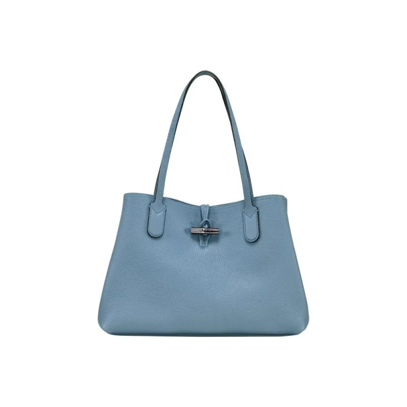 LONGCHAMP Roseau Cow Leather Tote Bag Shopping Bag Handbag Shoulder Bag Women's Dark Gray-0