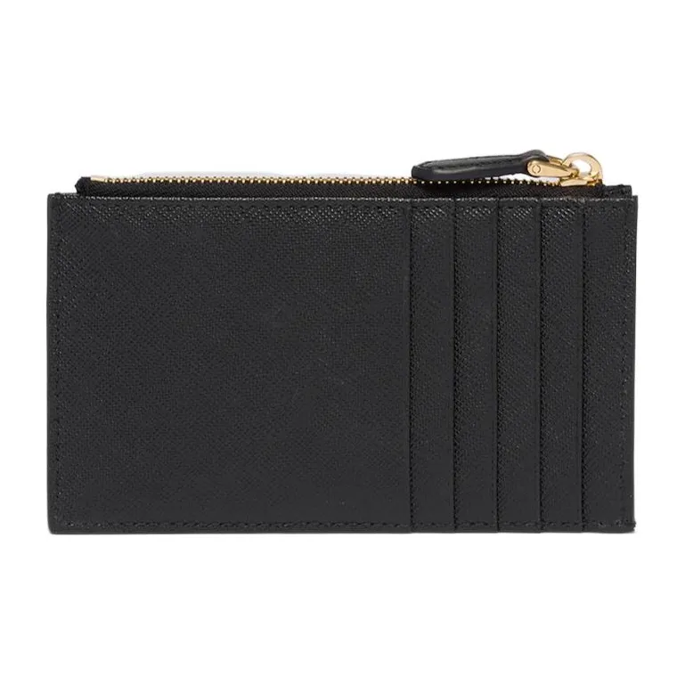 PRADA Leather Card Holder Women's Black-1