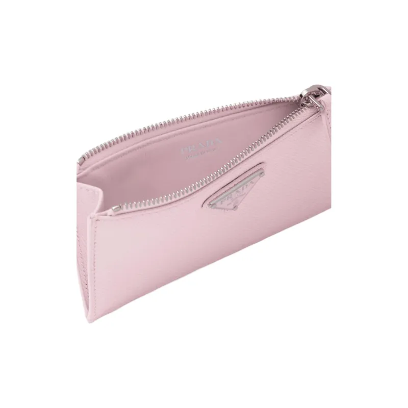 PRADA Saffiano Leather Card Holder Women's Pink-2