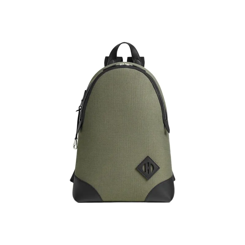 HERMES Nouveau Sac A Dos T&C Bivouac Canvas With Swift Leather Backpack Men's Khaki/Black-0