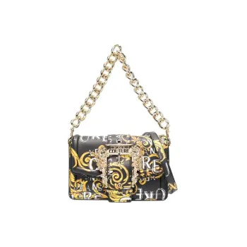 VERSACE JEANS COUTURE Polyester Handbag, Shoulder Bag, Crossbody Bag Women's Black/Yellow