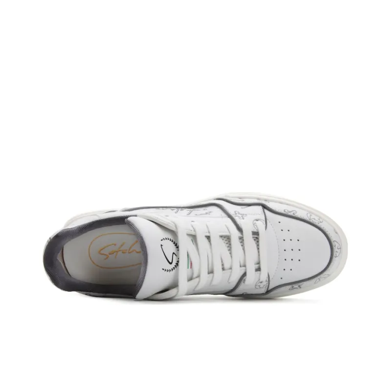 Satchi Low Top Stylish Skateboarding Shoes Men's White-3