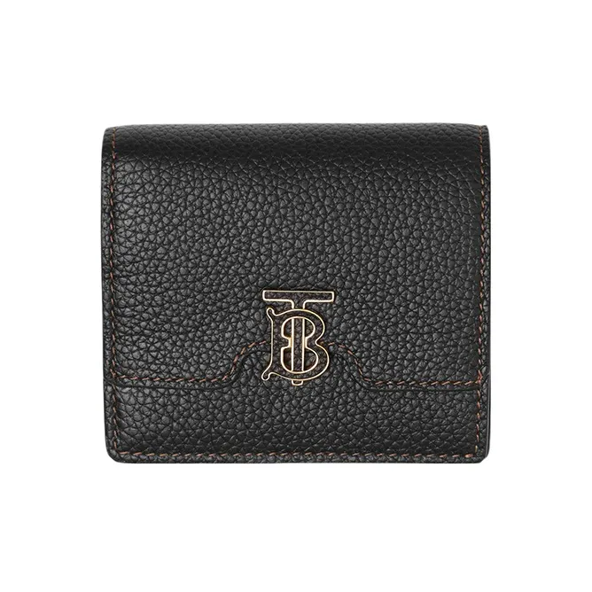 Burberry Calfskin Wallet Regular Women's Black-0