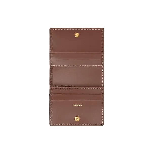 Burberry Vintage Cotton Wallet Small Size Women's Brown-3