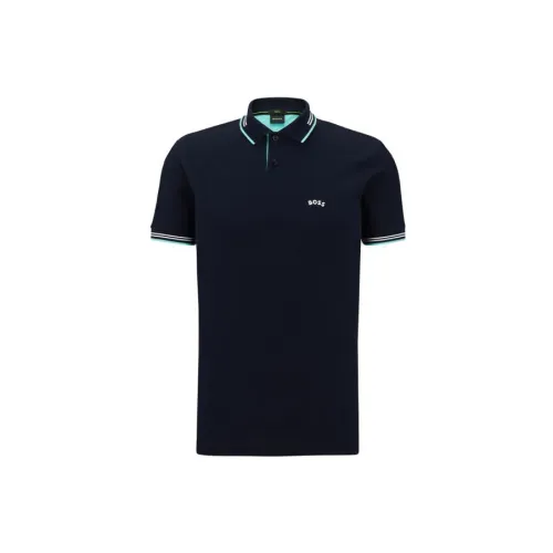 HUGO BOSS Polo Shirts Men Dark Blue