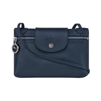 LONGCHAMP Le Pliage Cow Leather Shoulder Bag Crossbody Bag Women's Navy