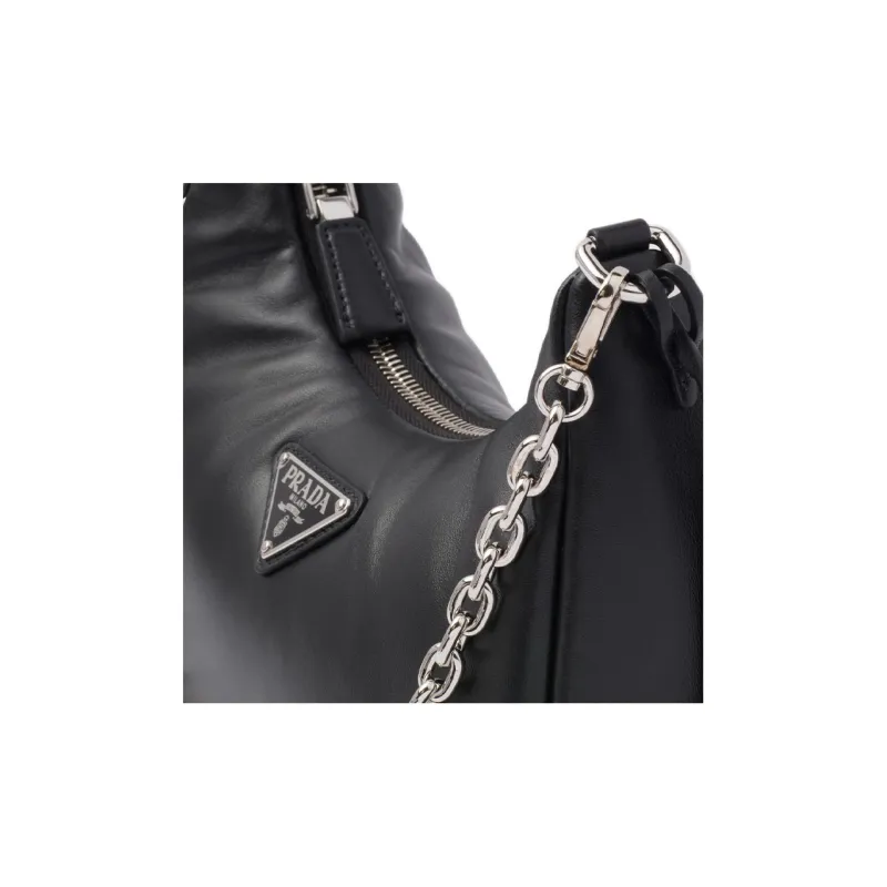 PRADA Padded Nappa Leather Re Edition Shoulder Bag Black-4