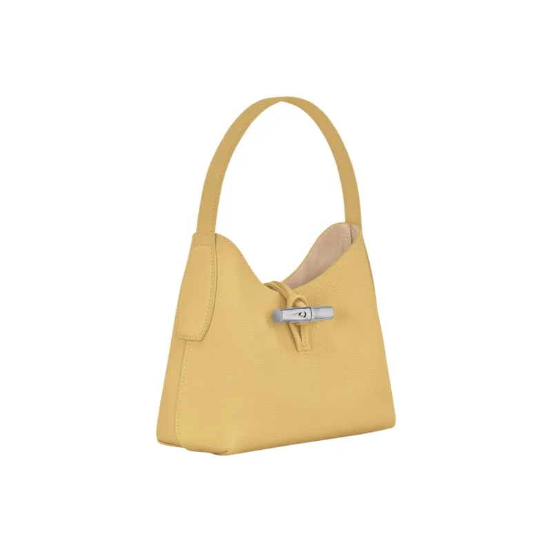 LONGCHAMP Roseau Cow Leather Shoulder Bag, Handbag, Shoulder Bag Women's Pink Yellow-2