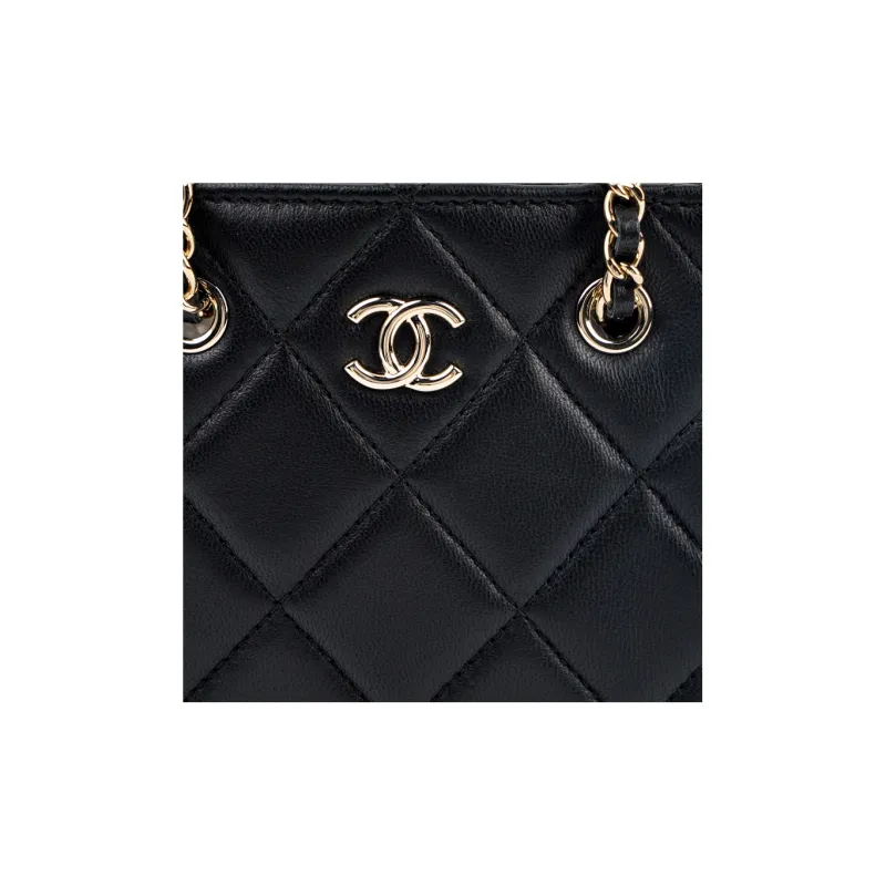 CHANEL Lambskin Clutch, Coin Purse, Shoulder Bag, Crossbody Bag Mini Women's Black-3