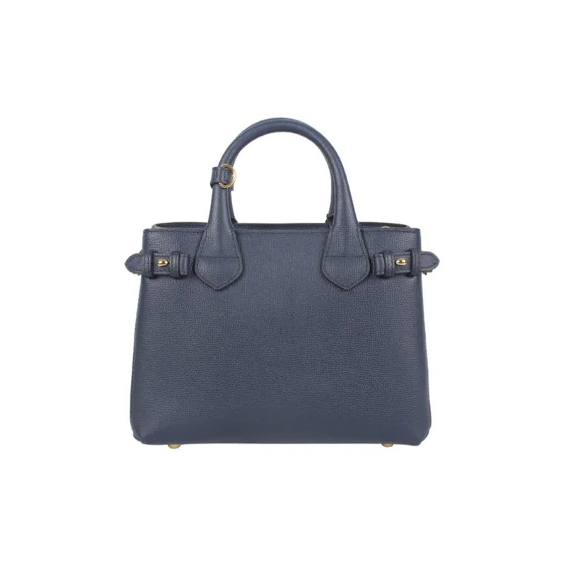 Burberry Cow Leather Handbag Shoulder Bag Crossbody Bag Regular Women's Navy Blue-2