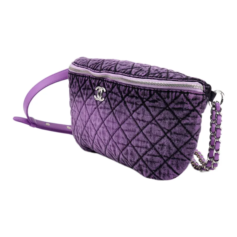 CHANEL Denim Fanny Pack Women's Purple-1