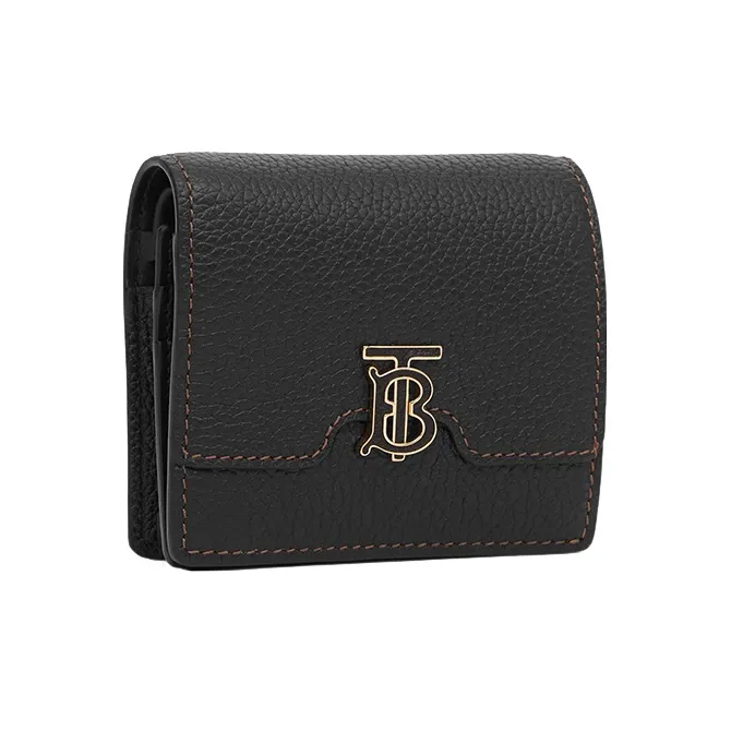 Burberry Calfskin Wallet Regular Women's Black-1