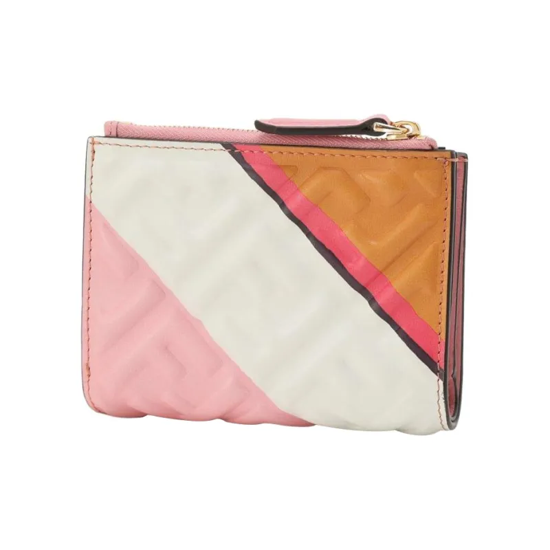 FENDI Calfskin Wallet Women's Pink/Yellow-1