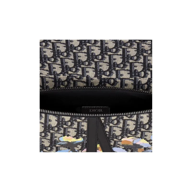 DIOR Saddle Nylon With Leather Saddle Bags Fanny Pack Shoulder Bag Crossbody Bag Men's Multicolor-3