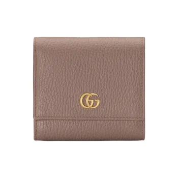 GUCCI GG Marmont Leather Wallet Women's Pink