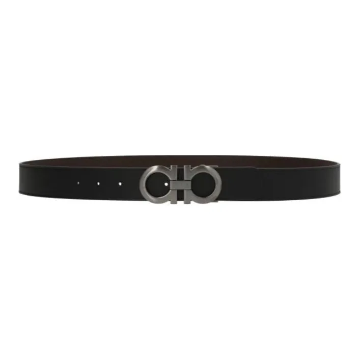 FERRAGAMO Casual Fashion Smooth Buckle Men's Width  3.5cm-0
