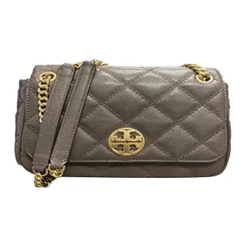TORY BURCH TB Willa Glazed Surface Leather Crossbody Bags Shoulder Bags Women's Gray
