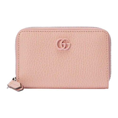 GUCCI Leather Wallet Women's Light Pink