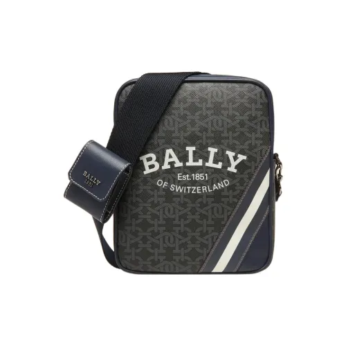 BALLY Cow Leather Shoulder Bag, Crossbody Bag Men's Black
