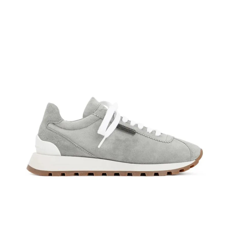 Brunello Cucinelli Slip Resistant Low Top Casual Shoes Women's Gray-1