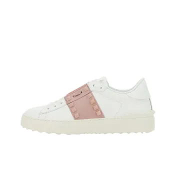 Valentino Rockstud GARAVANI Low Top Stylish Skateboarding Shoes Women's White Pink