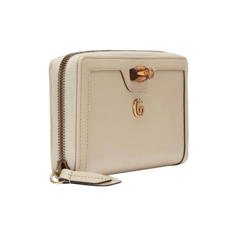 GUCCI Diana Leather Wallet Women's Beige-1