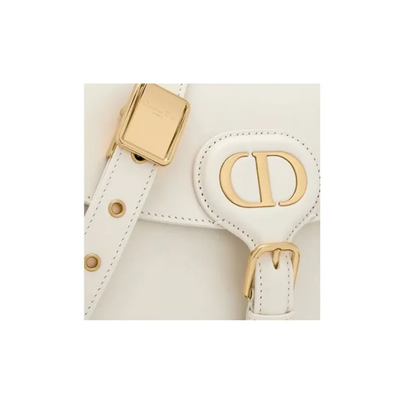 DIOR Bobby Smooth Cow Leather, Leather Shoulder Bag, Crossbody Bag Medium Size Women's White-5