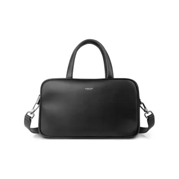 INJOYLIFE Soft Leather Doctor Bag Shoulder Bag Crossbody Bag Handbag Women's Black