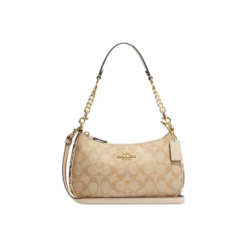 COACH Teri Classic Full Print Shoulder Bag Small Ladies Beige Monogram-0